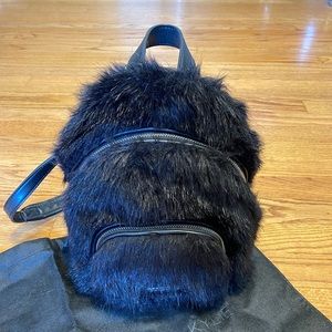 Kendal & Kylie Furry Mini Backpack - Black